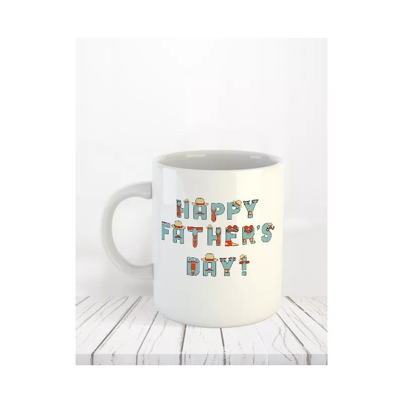 Mug Happy Father's Day 3 impression de mugs personnalisés, photos, texte