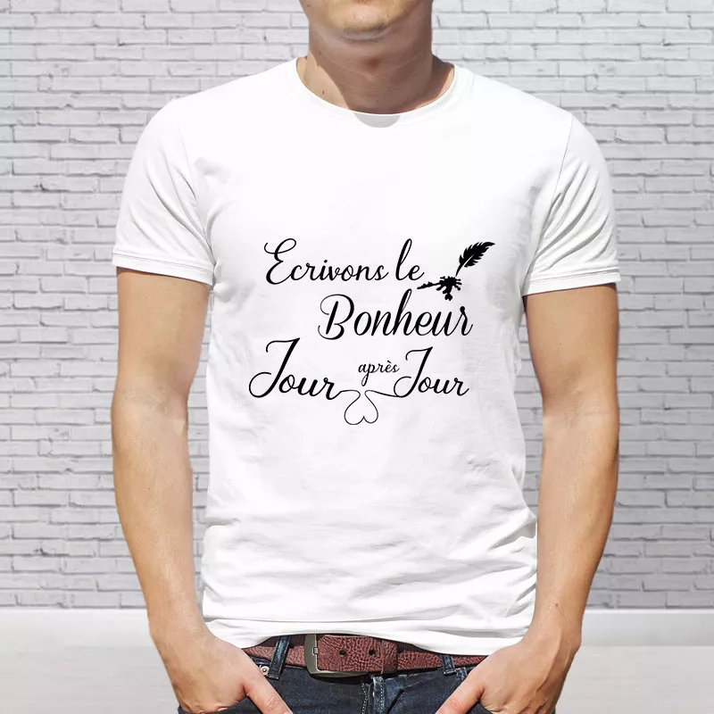 Écrivons le bonheur - impression de T-shirts personnalisés à Verviers