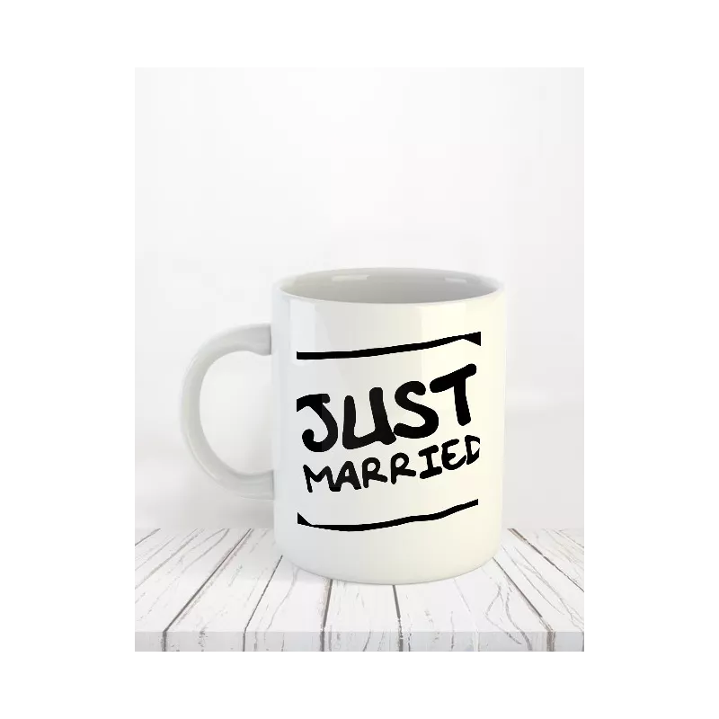 Mug Just Married, impression de mugs personnalisés, photos, textes
